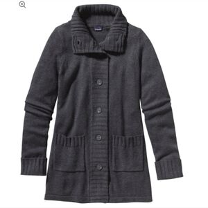 Patagonia Lambswool Gray Cardigan Sweater Coat Size Small